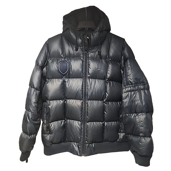 NIKE Lebron James size 2XL 550 Down Jacket navy blue Puffer Witness winter coat - Picture 1 of 13